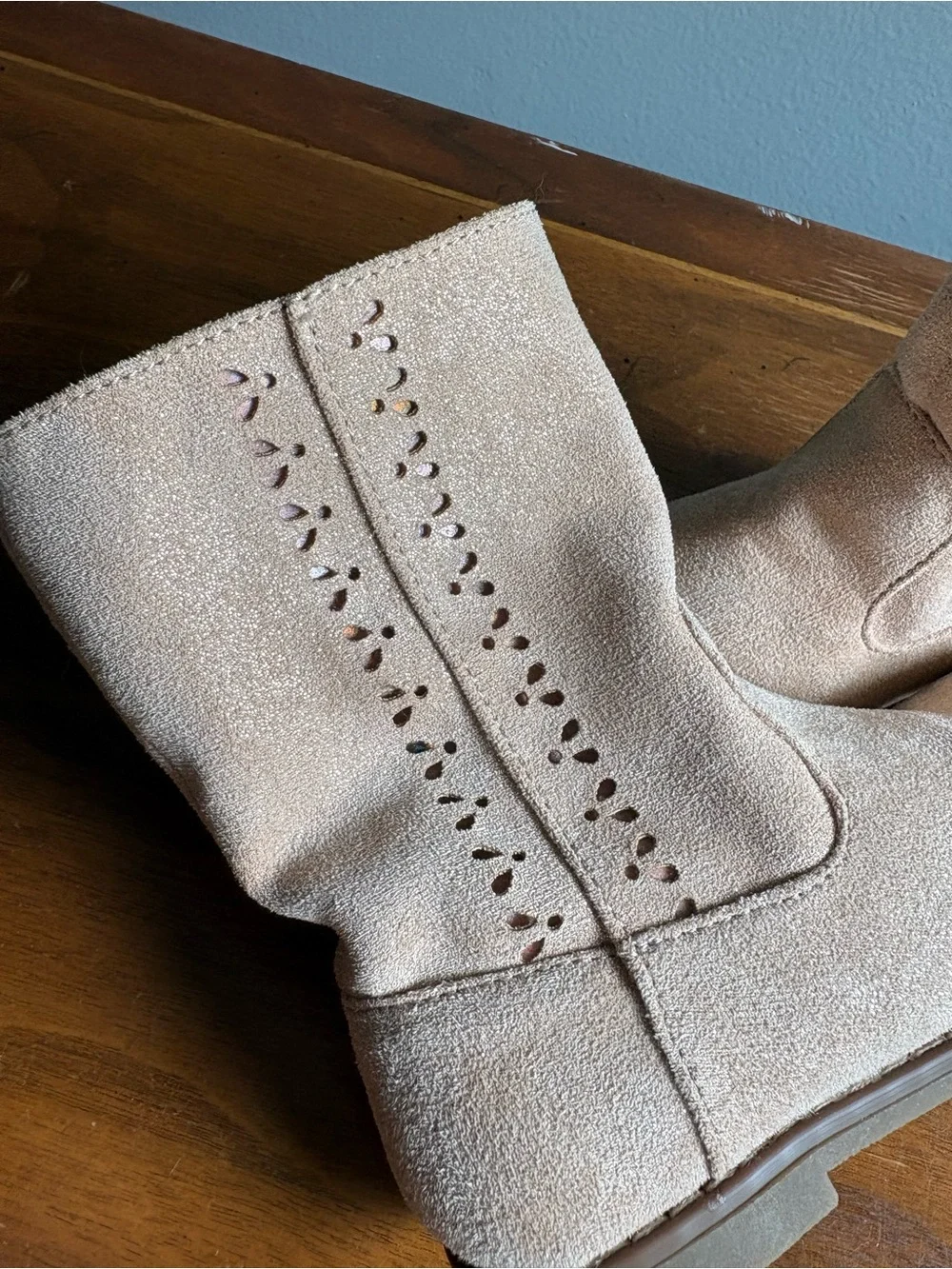Girls' PEACH hue/tan Suede Mid-Calf Boots - Youth Casual